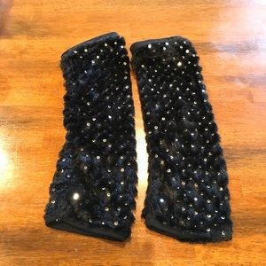 Black and Silver Leg Warmers